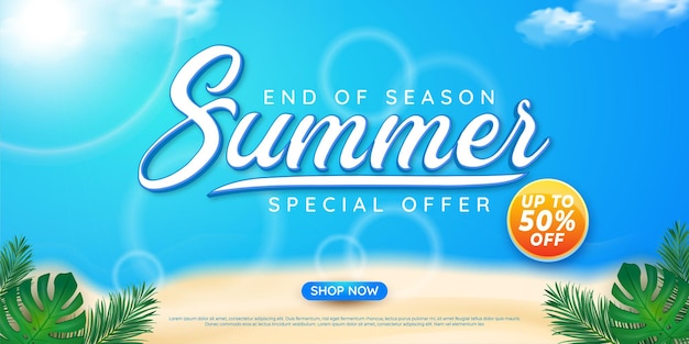 Vector end of summer sale background