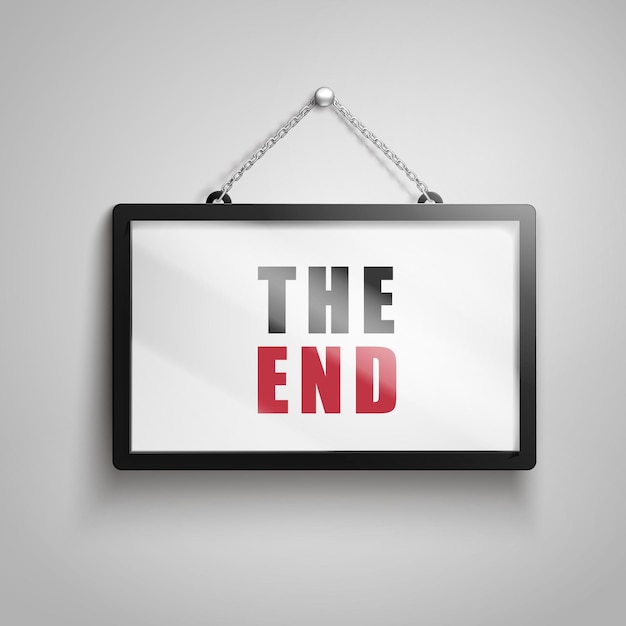 Vector the end text sign