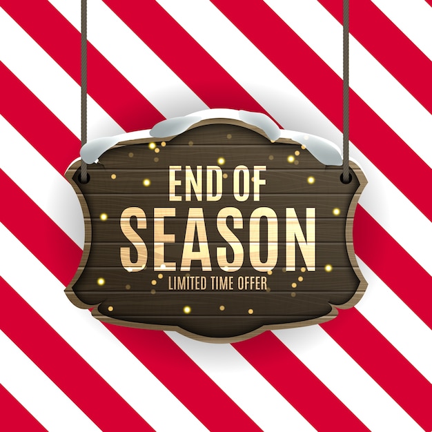 End of winter sale background, discount coupon template.