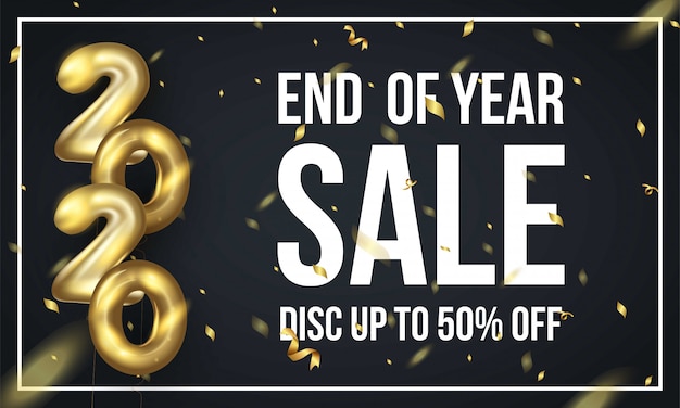 Vector end of year sale 50% off background template