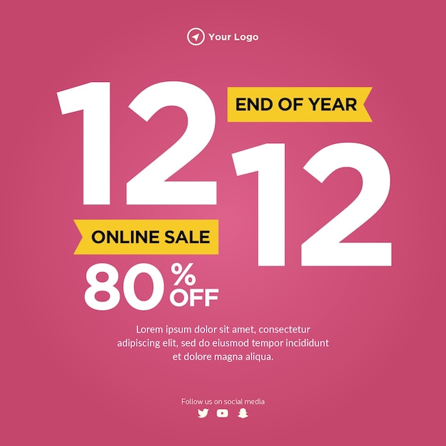 End of year sale banner design template