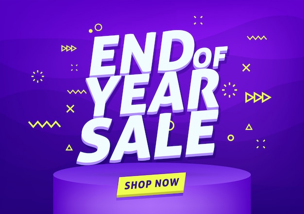 End of year sale banner. sale banner template design.