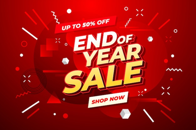 End of year sale banner.