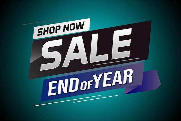 End of year Sale word concept vector illustration with lines and 3d style, landing page