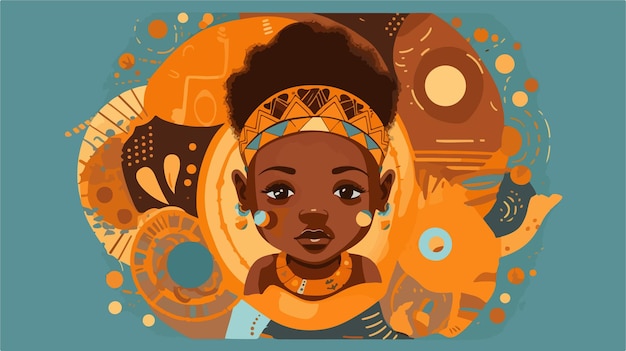 Vector endearing illustration of an african baby