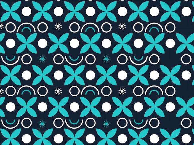 Endless Geometric Flower Pattern Background.