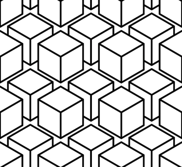 Endless monochrome symmetric pattern, graphic design. Geometric intertwine optical composition.