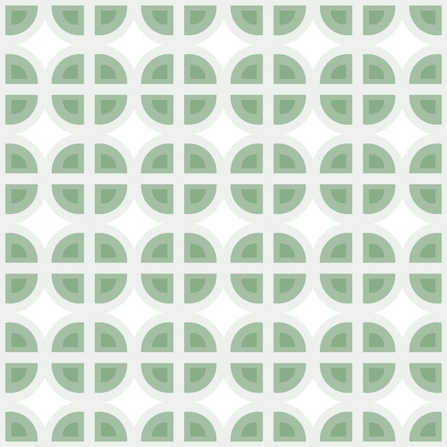 Endless ornamental pattern of simple geometric shapes in trendy light green hues background texture