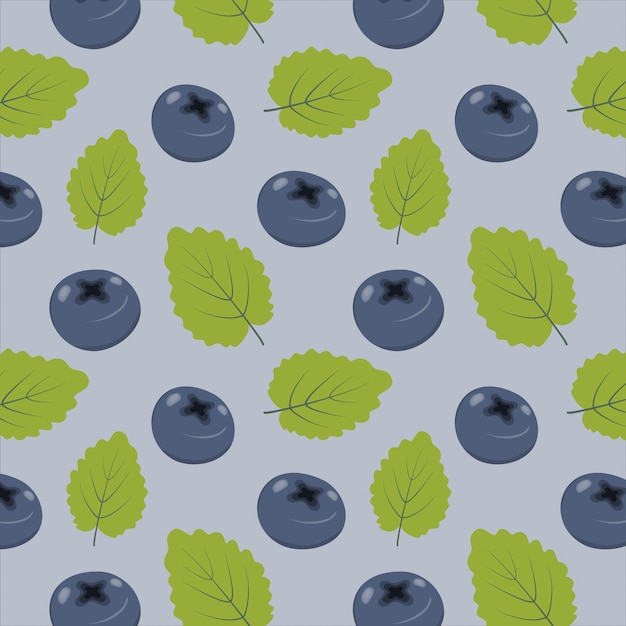 Бесконечный узор из черники и листьев ягод в модных оттенках абстрактная задняя часть здоровое питание текстура векторная иллюстрация eps изолировать дизайн для упаковки обоев или плакатов-баннеров