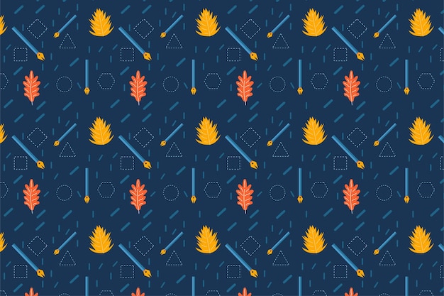 Endless school backdrop pattern design with pen and leaf icons Repeating educational pattern design for backdrops wallpapers and book covers Seamless education pattern vector on a dark background
