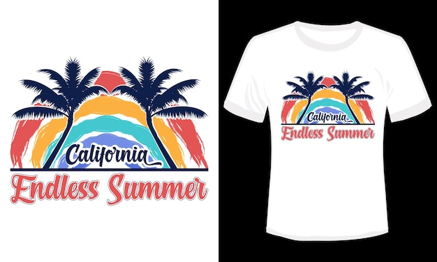 Endless summer california vector illustration