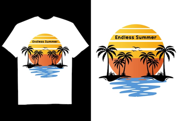 Endless Summer Vintage summer t-shirt design retro style