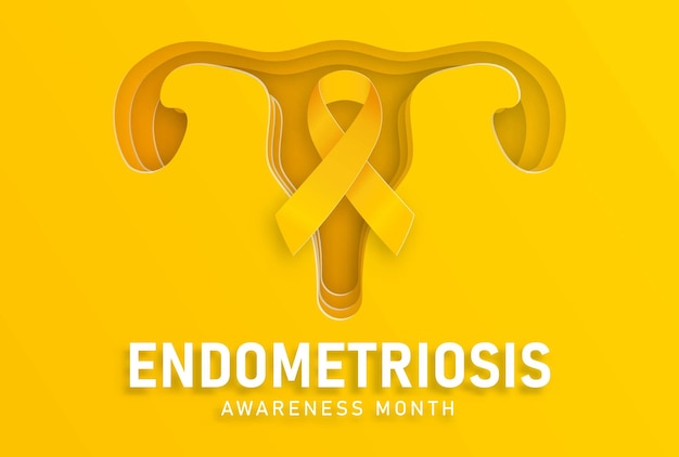 Endometriose Awareness Maand maart symbool conceptontwerp