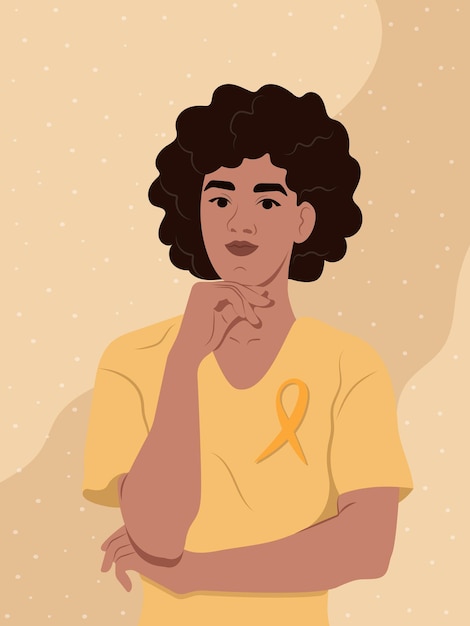 Лента для информирования об эндометриозе Афроамериканка и символ женского здоровья