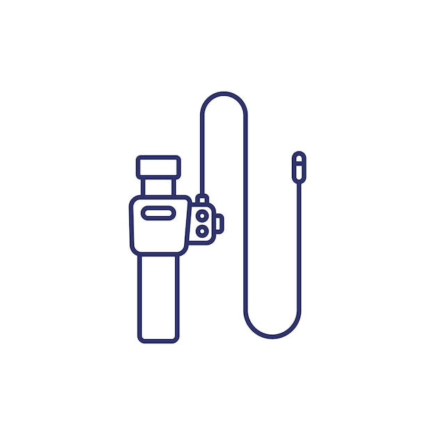 Endoscope colonoscopy tool line icon