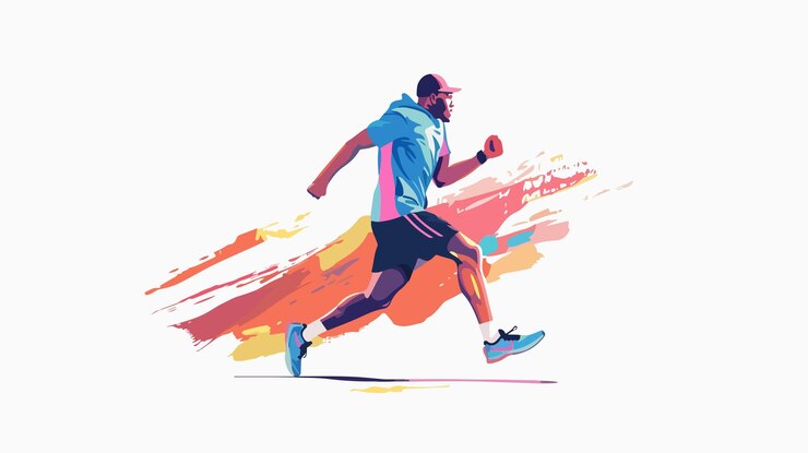 Vector energetic athletic lifestyle vector art illustration