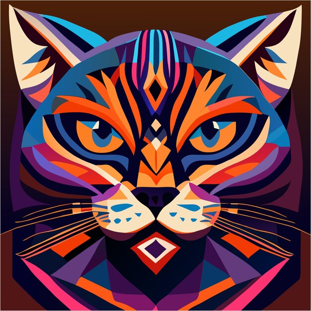 Energetic Cat Head with Contemporary Twist