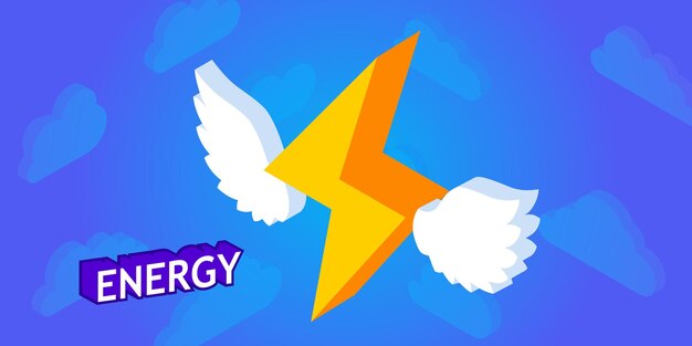Energie isometrisch ontwerppictogram Vector web illustratie 3d kleurrijk concept