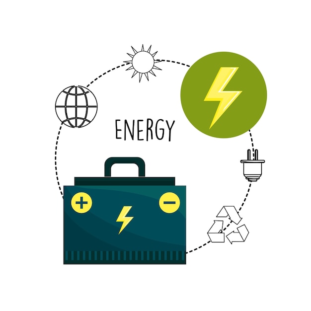 Vector energie logger en milieu zorg pictogrammen