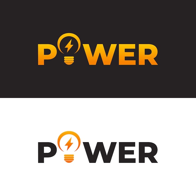 Energie logo en Power tekst logo vector sjabloon