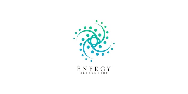 Energie logo met draaiende pictogram ontwerp vectorillustratie