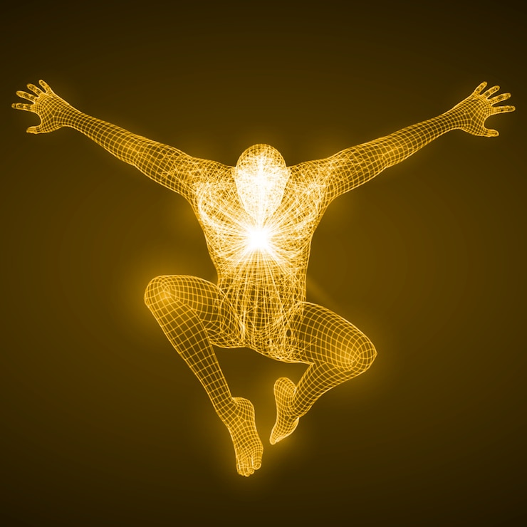 Vector energie van de vrij vallende manfiguur.