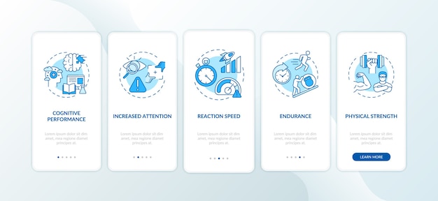 Energiedranken schadelijke effecten op het scherm van de mobiele app-pagina met concepten