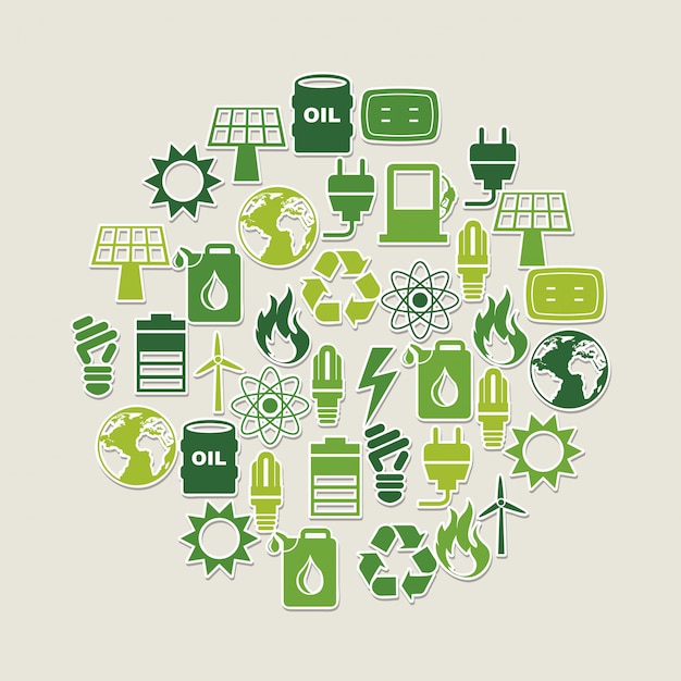 Vector energieontwerp over grijze achtergrond vectorillustratie