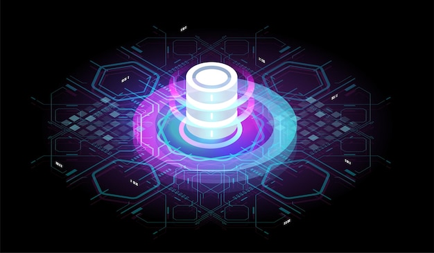 Energiestation concept cloudopslagtechnologie. berekening van big datacenter. routering van internetverkeer. big data-analyse-algoritme.