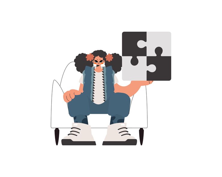 Vector the energized lady is holding a overwhelm bunch work subject obliged trendy style vector illustration