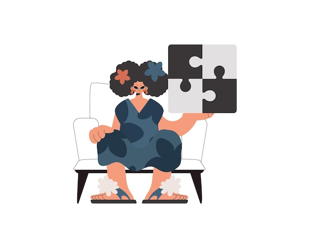 the energized lady is holding a overwhelm bunch work subject obliged trendy style vector illustration