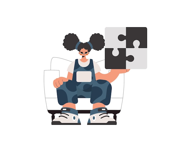 the energized woman is holding a overpower bunch work subject obliged trendy style vector illustration