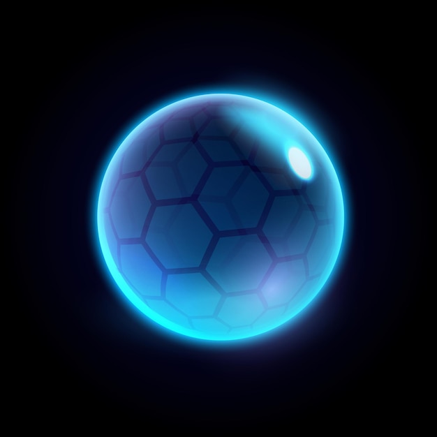 Energy ball or sphere with bee cells effects icon