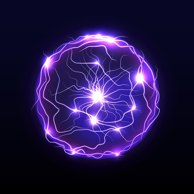 energy ball with connected electric lines vector