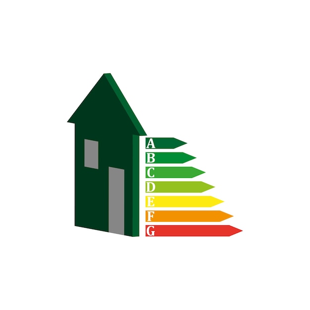 Energy chart for concept design Energy efficiency icon Chart concept Vector illustration