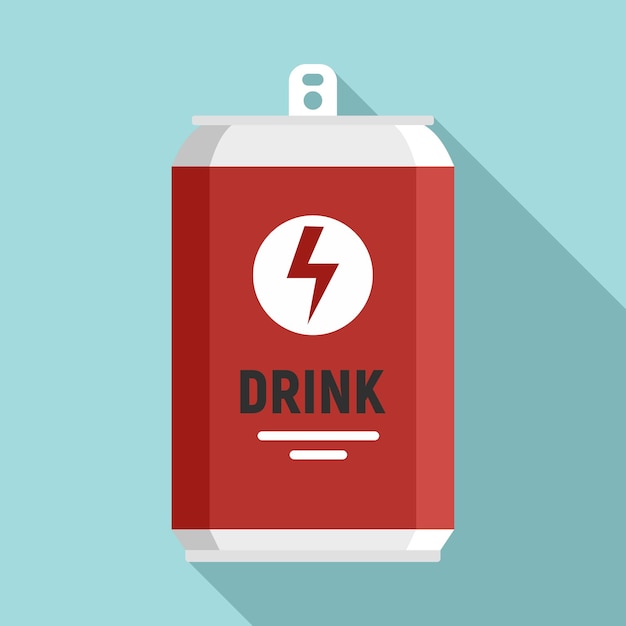 Energy drink tin can icon Flat illustration of energy drink tin can vector icon for web design