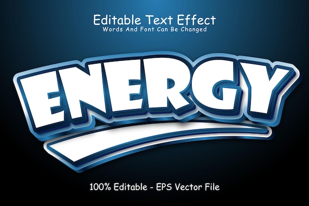 Energy editable text effect 3 dimension emboss modern style