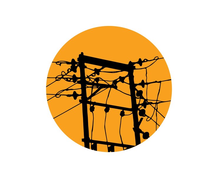 Vector energy and electricity power pole logo design silhouette for iconic energy branding