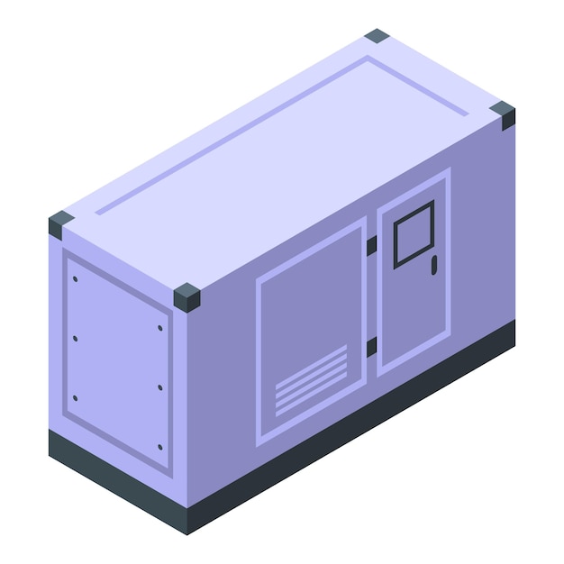 Vettore vettore isometrico dell'icona dell'apparecchiatura energetica generatore di corrente macchina mobile