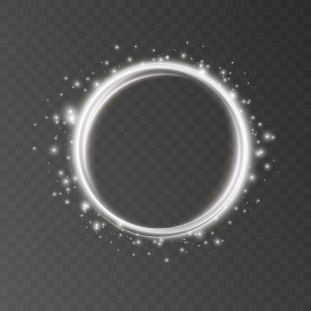 Energy flow tunnel portal with light distortion Magic circle vectorRound frame with light effect