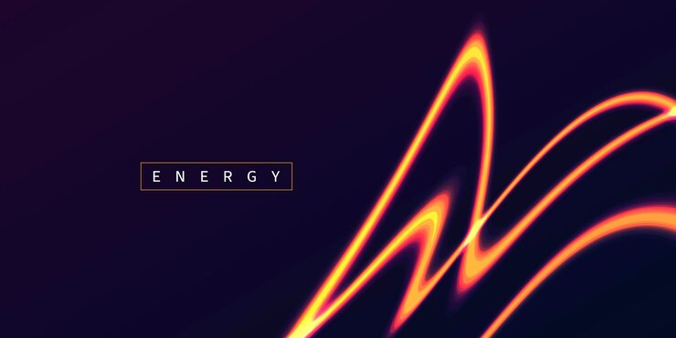 Vector energy glowing neon orange light lines abstract graphic element fire flare shape curved lines