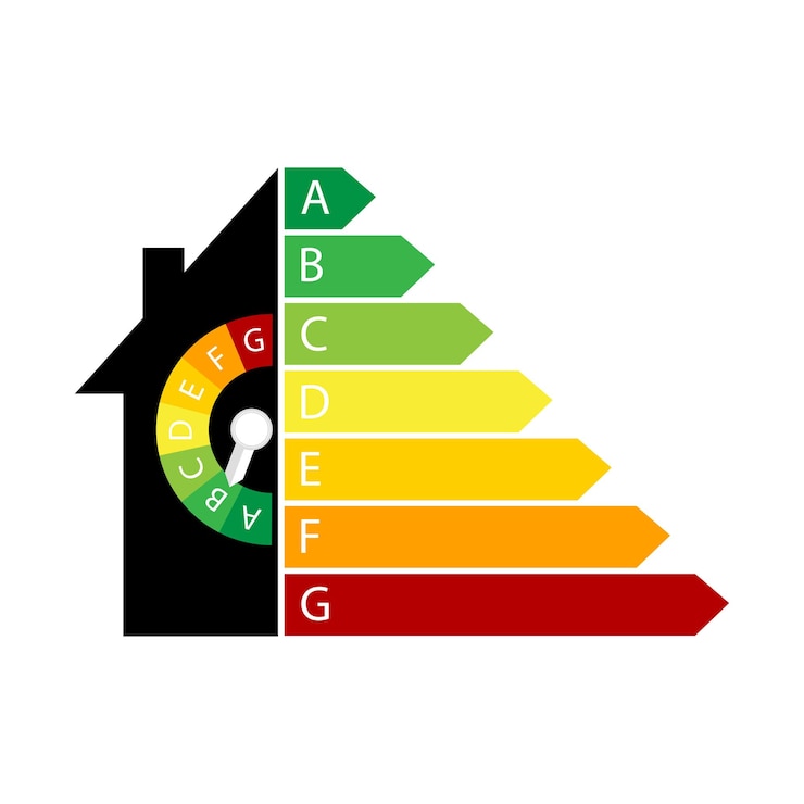 Vector energy house. energy chart. 3d vector illustration. chart concept. vector illustration. stock image.