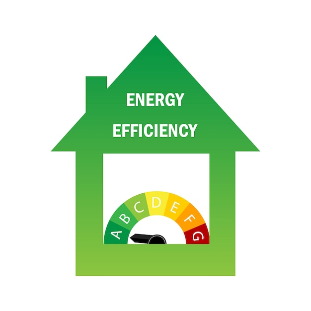 Energy house. energy chart. 3d vector illustration. chart concept. vector illustration. stock image.