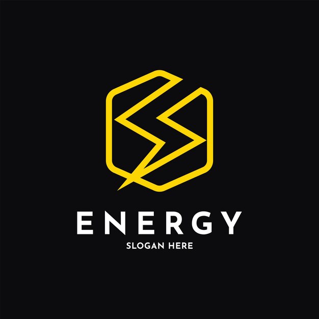 energy lightning logo design creative idea