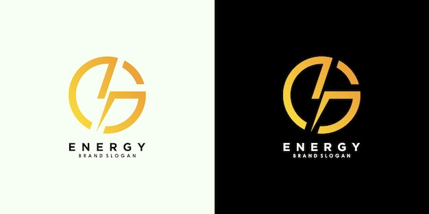 Вектор дизайна логотипа энергии с творческой уникальной концепцией