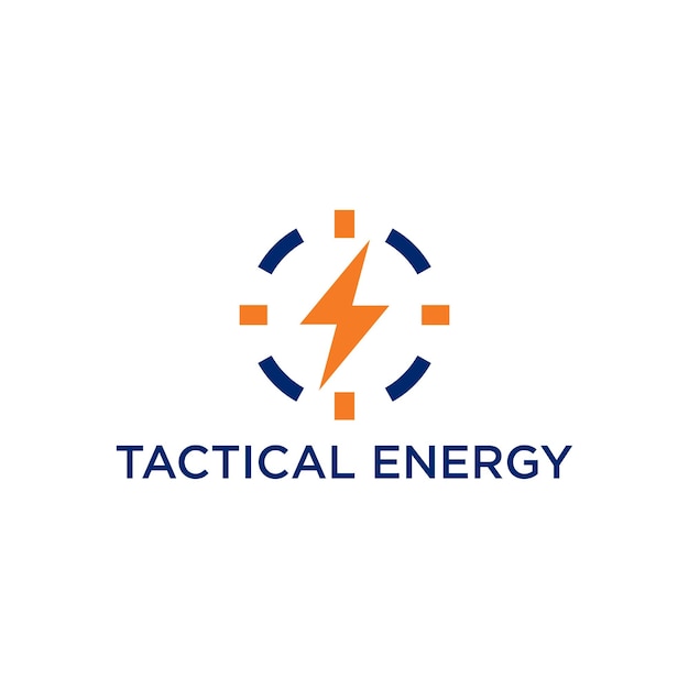 Vector energy logo with a circle of lightnings