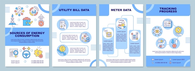 Energy management blue brochure template