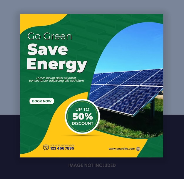 Vector energy panel social media design template