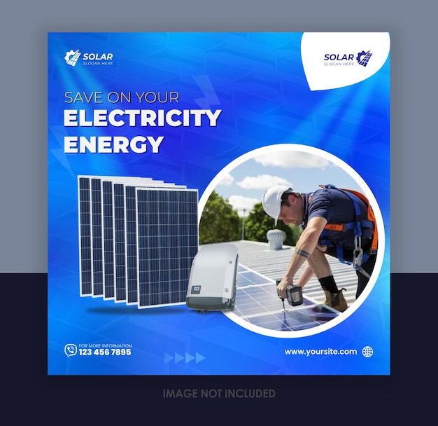 Energy panel social media design template