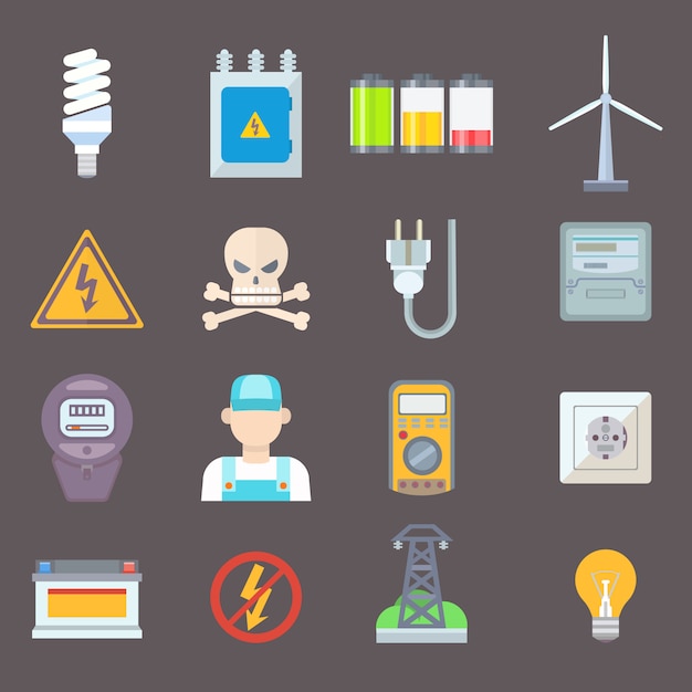 Vector energy and resource icon set vector illustration